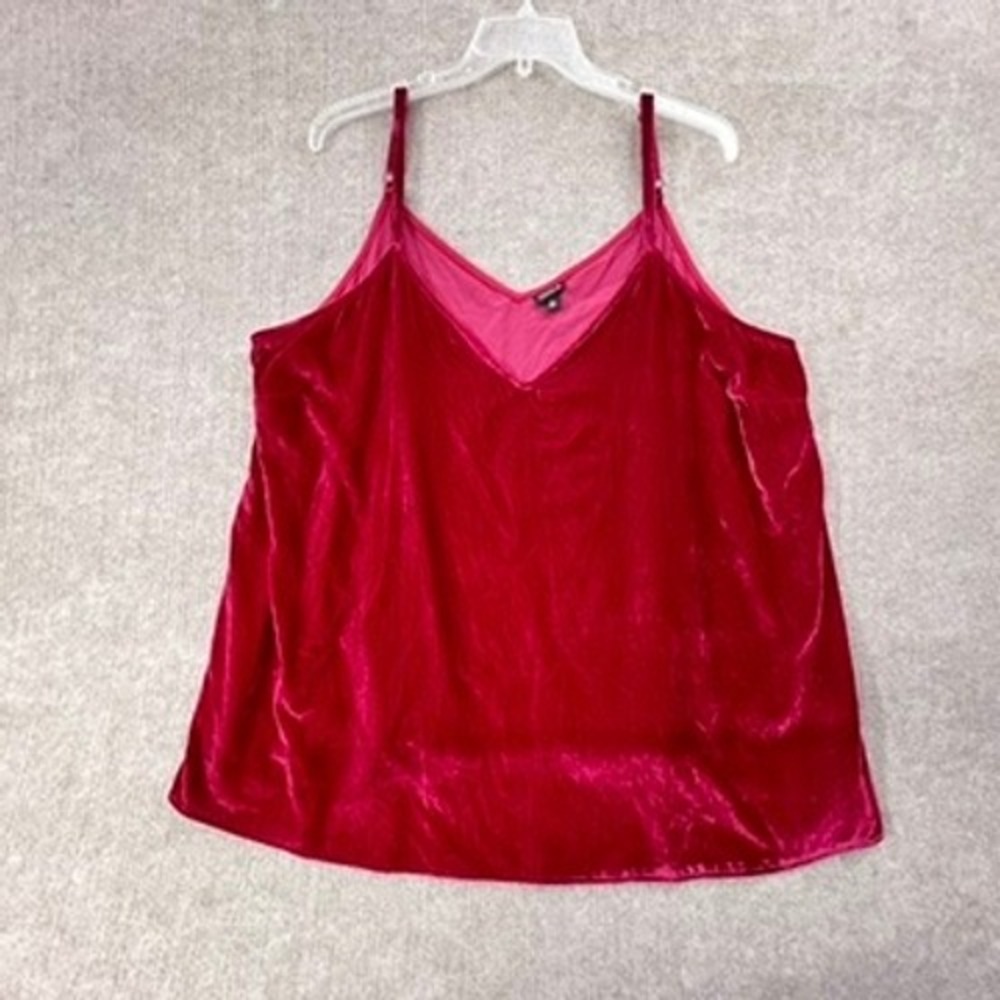 Torrid Velvet Cami Top Adjustable Straps V-Neck Sleeveless Red Size 4